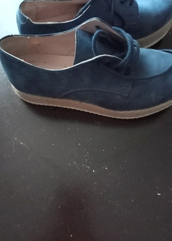 Mavi Süet Kadın Dolgu Topuk Ayakkabı - Görsel 5