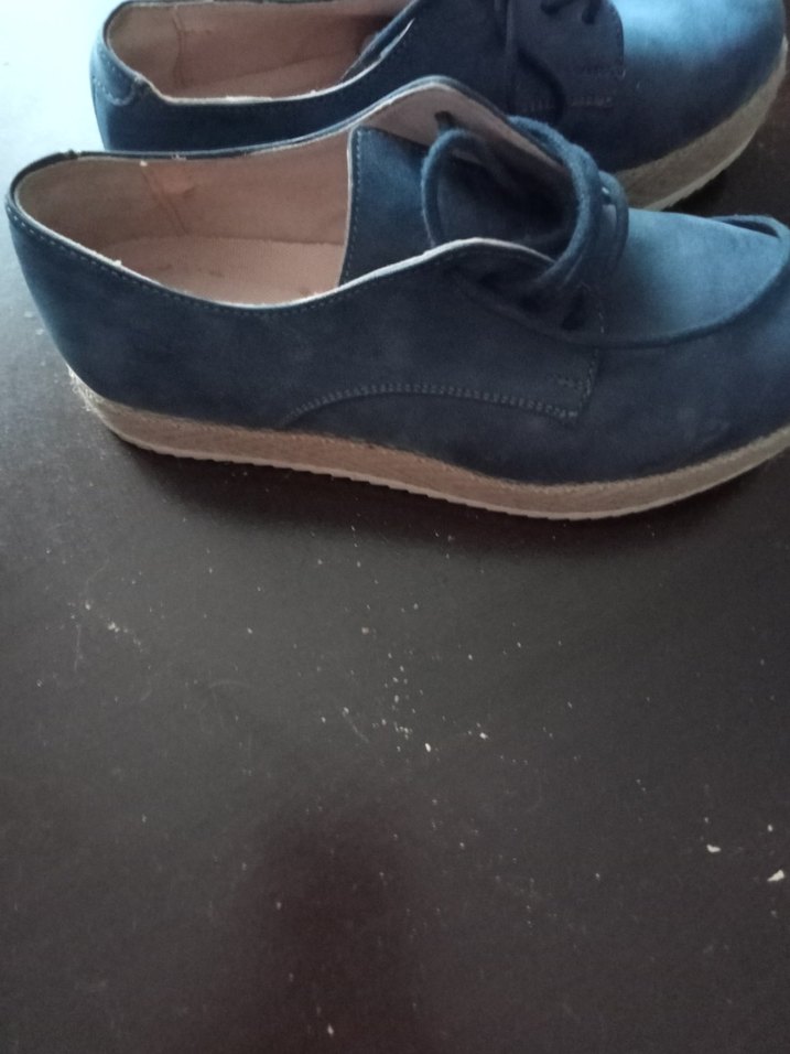 Mavi Süet Kadın Dolgu Topuk Ayakkabı - Görsel 5