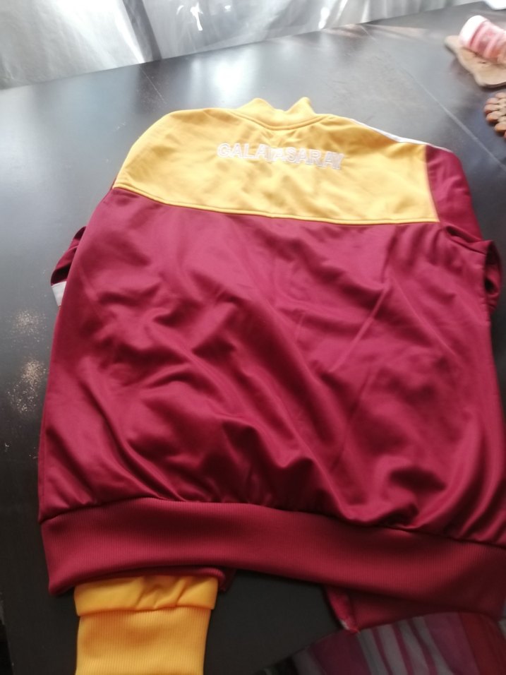 Bordo Sarı Fermuarlı Kadın Eşofman Üstü - Görsel 5