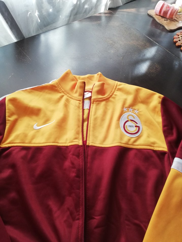 Bordo Sarı Fermuarlı Kadın Eşofman Üstü - Görsel 2