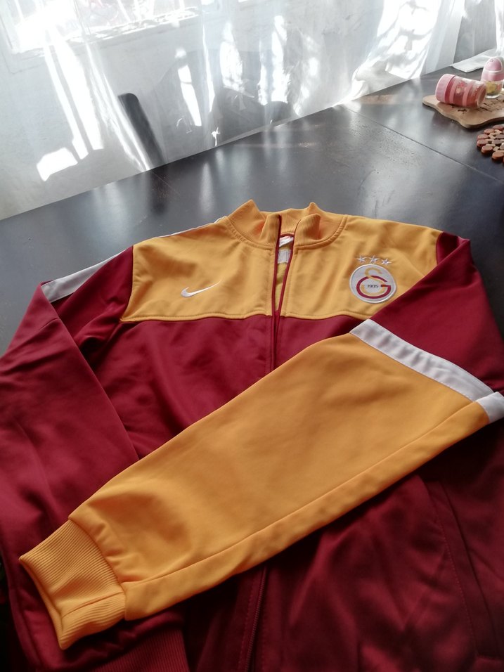 Bordo Sarı Fermuarlı Kadın Eşofman Üstü - Görsel 3