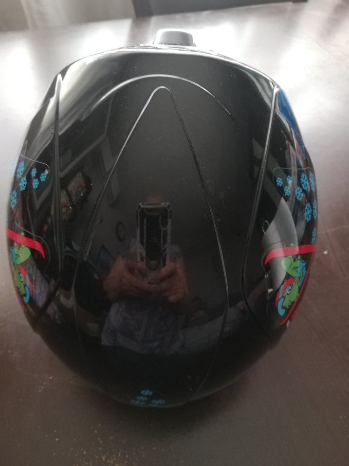 Parlak Çok Renkli Baskılı Cam Motosiklet Kaskı - Görsel 2