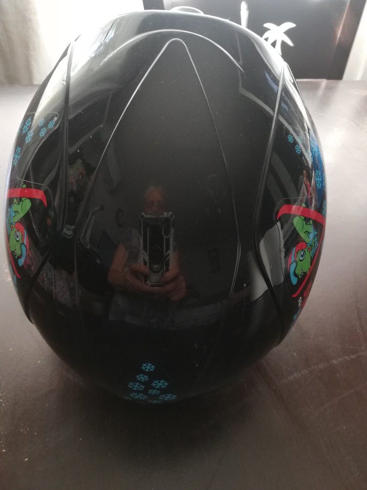 Parlak Çok Renkli Baskılı Cam Motosiklet Kaskı - Görsel 4