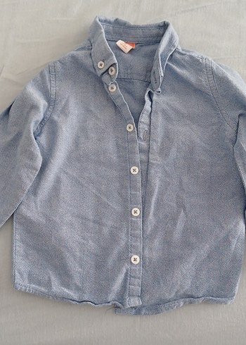 Erkek Çocuk Gri Denim Gömlek