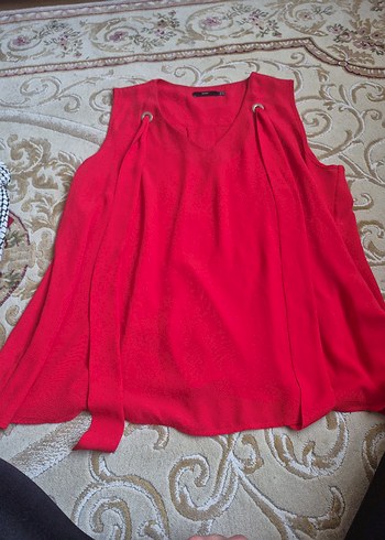 Kırmızı Dökümlü Midi Hamile Eteği - Görsel 3