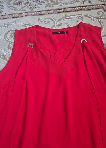 Kırmızı Dökümlü Midi Hamile Eteği - Görsel 2