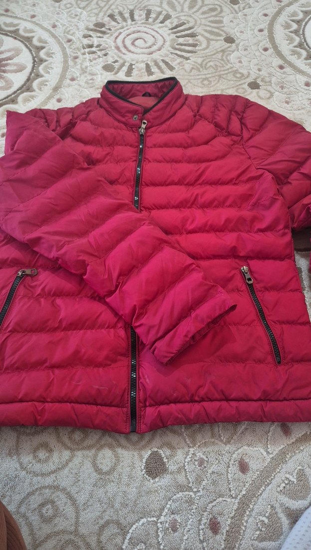 Bordo Erkek Yüksek Yakalı Mont - Görsel 3