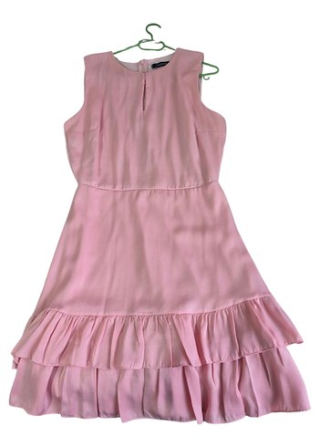 Pembe Fırfırlı Mini Elbise - Görsel 2