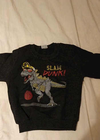 Koyu Gri Erkek Çocuk Baskılı Sweatshirt