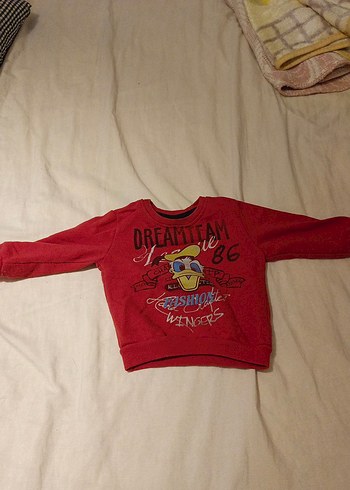 Erkek Çocuk Kırmızı Baskılı Sweatshirt
