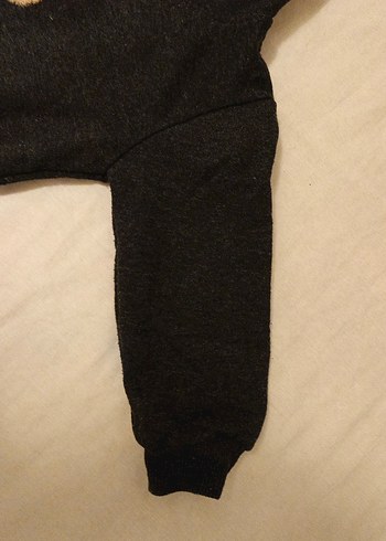 4 Yaş Beden Kapüşonlu Erkek Çocuk Gri Baskılı Sweatshirt