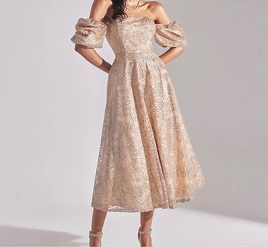 Betty and Sam dore payetli midi söz nişan elbisesi - Görsel 7