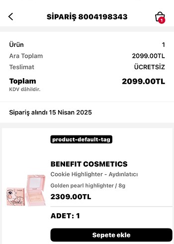 Beden Benefit Cookie aydınlatıcı