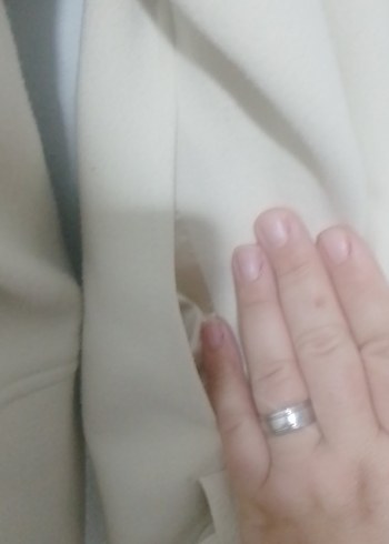 Düğmeli krem kaşe Kadın Kaban - Görsel 7