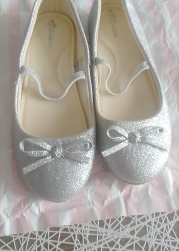 Kız Çocuk Gri Simli Fiyonklu Babet - Görsel 2