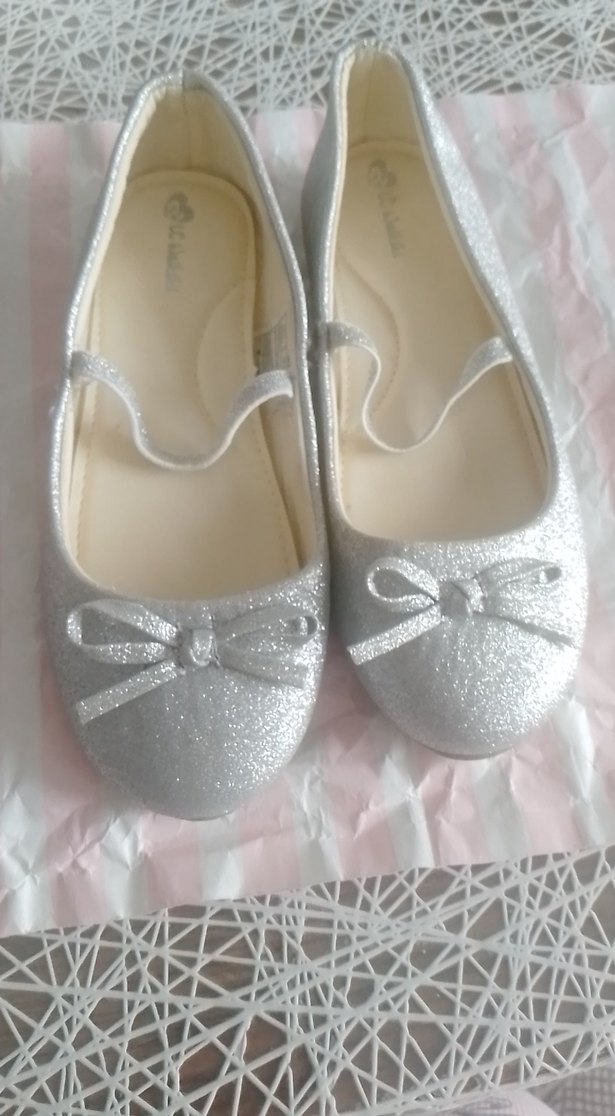 Kız Çocuk Gri Simli Fiyonklu Babet - Görsel 2