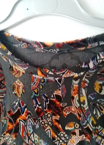 Uzun Kollu Çok Renkli Desenli Bohem Bluz - Görsel 5