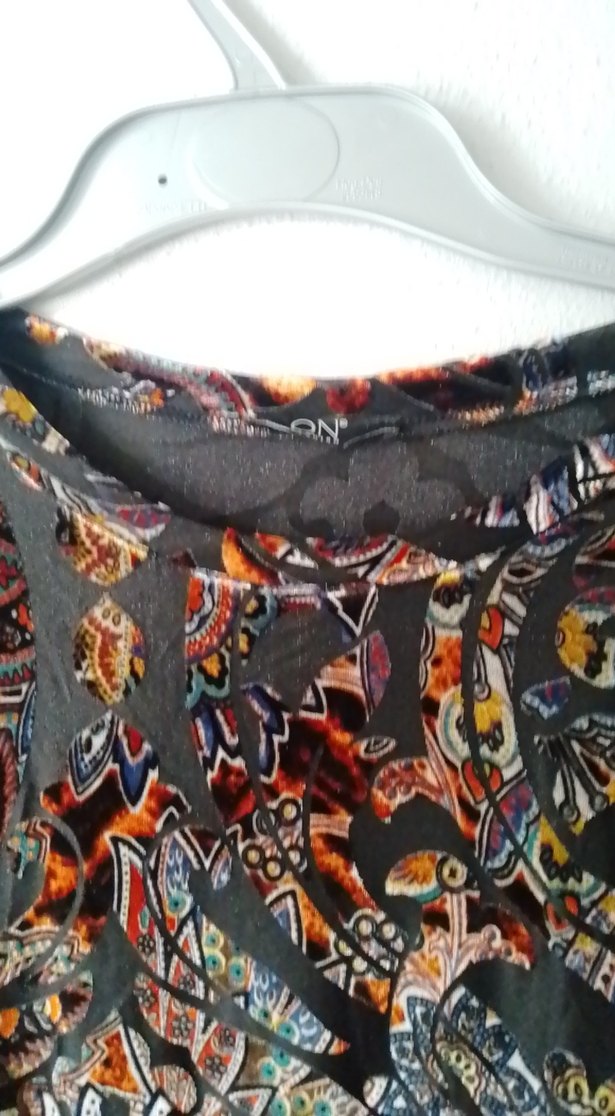 Uzun Kollu Çok Renkli Desenli Bohem Bluz - Görsel 5