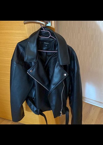 44 Beden siyah Renk Siyah Kadın Deri Biker Ceket