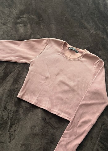 Pembe Kadın Uzun Kollu Basic Sweatshirt