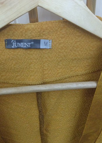 Düğmeli Sarı Midi Ceketi - Görsel 4