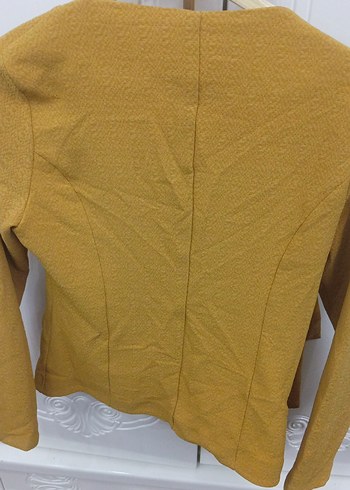 Düğmeli Sarı Midi Ceketi - Görsel 6