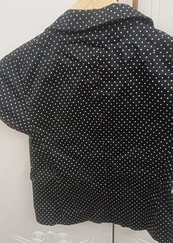 Puantiye Desenli Düğmeli Hamile Blazer - Görsel 6