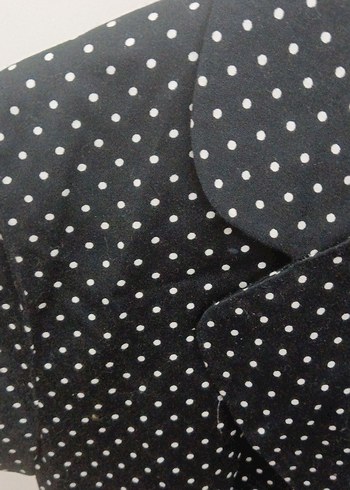 Puantiye Desenli Düğmeli Hamile Blazer - Görsel 5