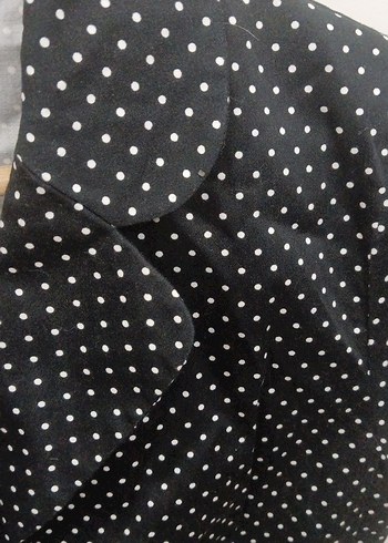 Puantiye Desenli Düğmeli Hamile Blazer - Görsel 2