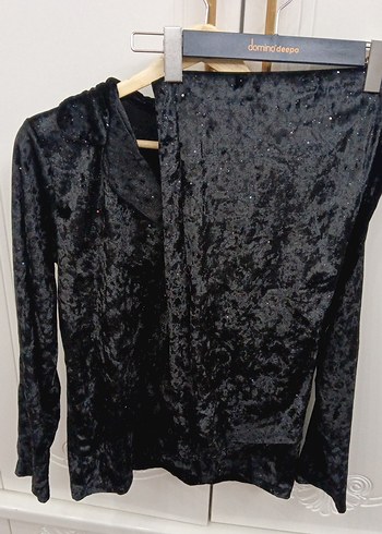 Siyah Kadife Pijama Takımı - Görsel 6