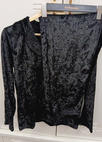 Siyah Kadife Pijama Takımı - Görsel 7