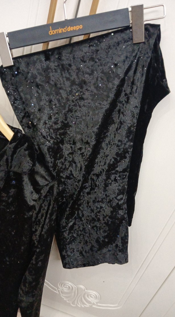 Siyah Kadife Pijama Takımı - Görsel 5