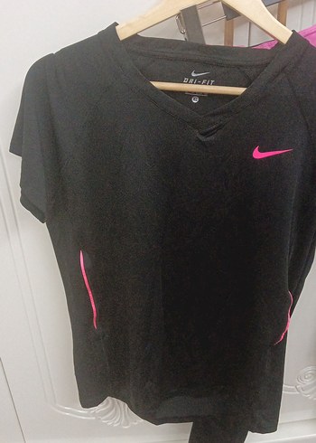 Siyah V Yaka Uzun Kollu Spor Tişört pembe takım - Görsel 2