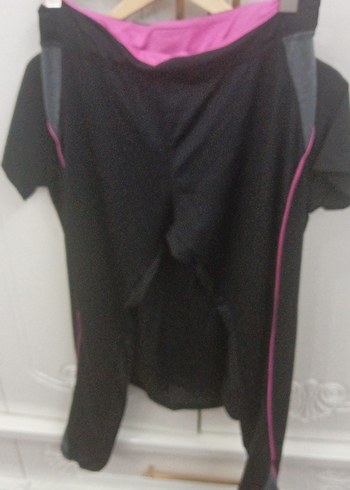 Siyah V Yaka Uzun Kollu Spor Tişört pembe takım - Görsel 5