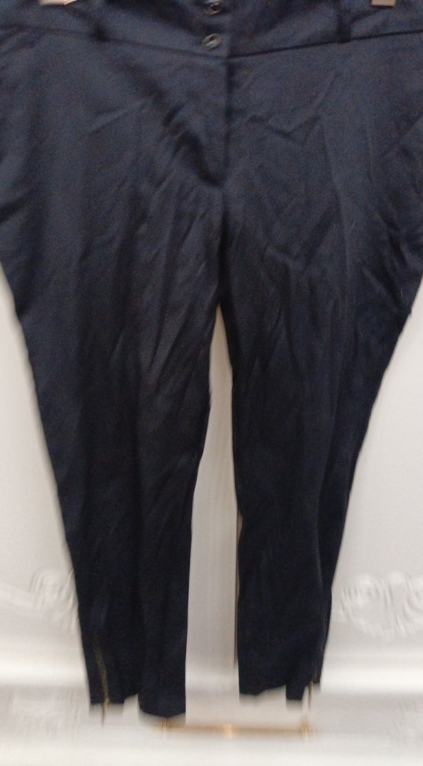 Siyah Kadın Kumaş Pantolon hafif kaygan kumaş düşük bel - Görsel 2