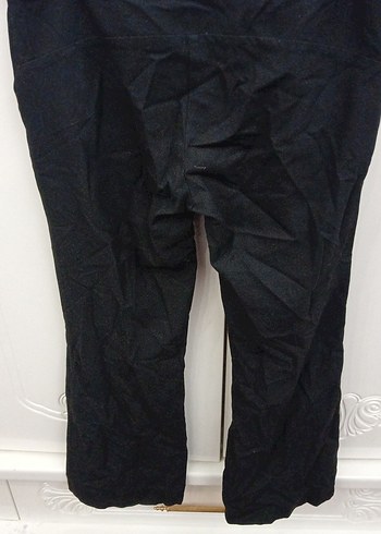 Düğmeli Siyahbol paça hafif düşük bel Kadın Pantolon - Görsel 6