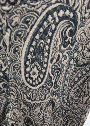 Detaylı Desenli Gri Kadın ispanyol paça Pantolon otantik - Görsel 3