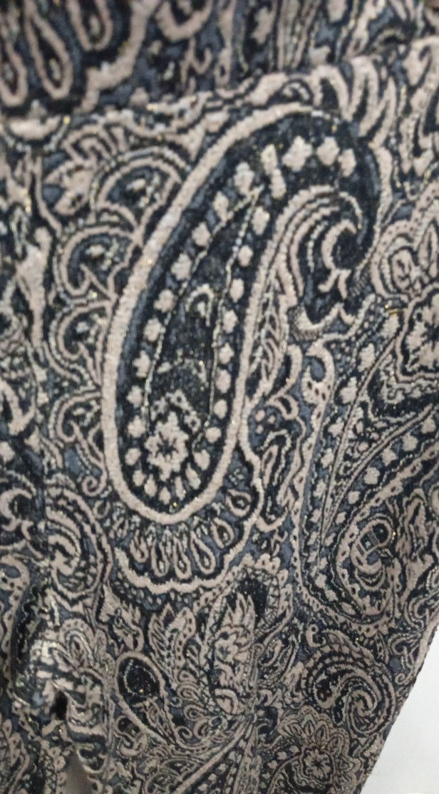 Detaylı Desenli Gri Kadın ispanyol paça Pantolon otantik - Görsel 3