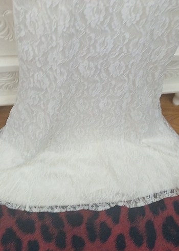 Vintage Dantel Uzun Kollu A Kesim abiye Gelinlik - Görsel 3