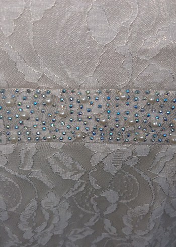 Vintage Dantel Uzun Kollu A Kesim abiye Gelinlik - Görsel 6