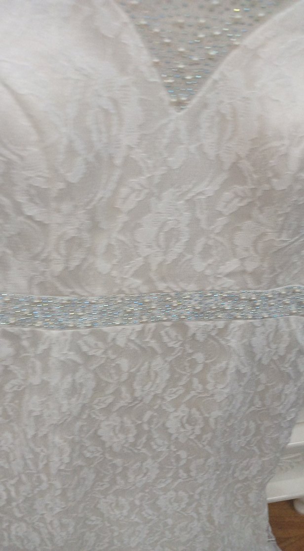 Vintage Dantel Uzun Kollu A Kesim abiye Gelinlik - Görsel 5