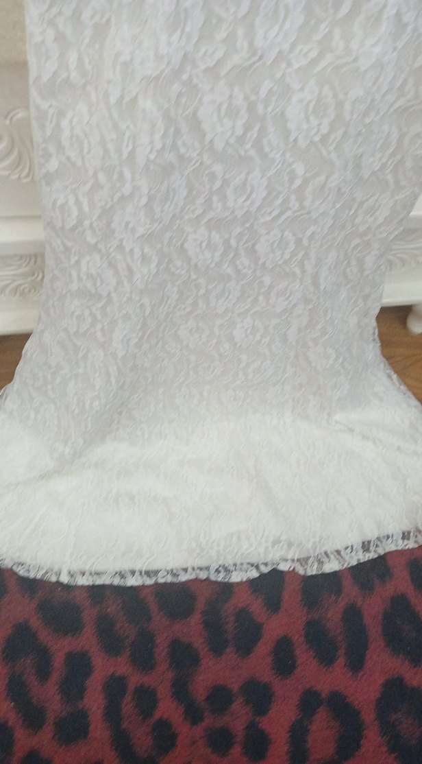 Vintage Dantel Uzun Kollu A Kesim abiye Gelinlik - Görsel 3