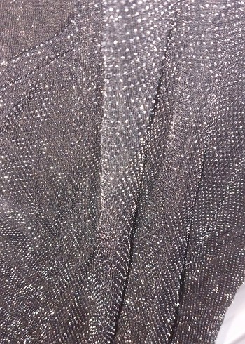 Gri Drapeli Kadın Kolsuz Bluz simli - Görsel 7