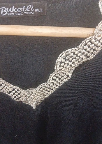 Siyah V Yaka Triko Bluz - Görsel 6