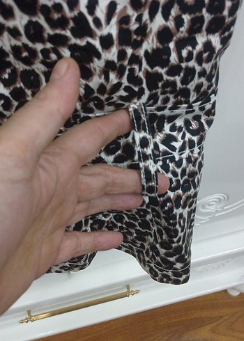 Leopar Desenli Kısa Kollu Kadın Blazer - Görsel 6