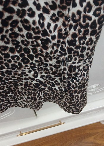 Leopar Desenli Kısa Kollu Kadın Blazer - Görsel 7