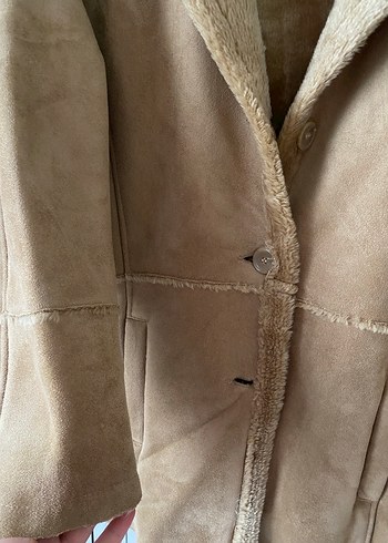 Bej Kadın Süet Düğmeli Ceket - Görsel 4