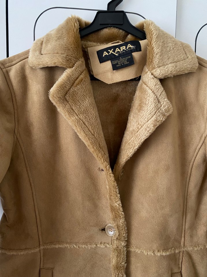 Bej Kadın Süet Düğmeli Ceket - Görsel 2