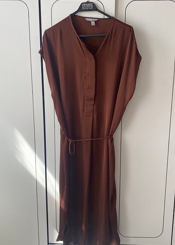 Kahverengi Uzun Kollu Salaş Kadın Tunik - Görsel 2