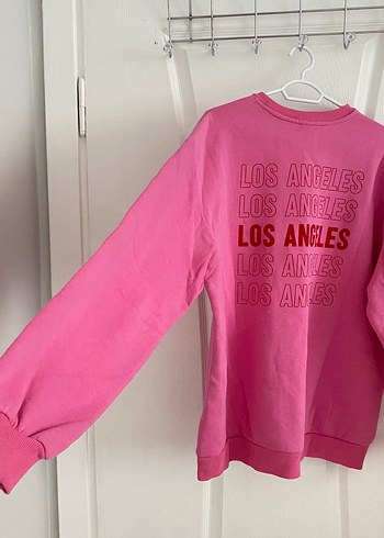 Defacto Pembe Oversize Sweatshirt, Bisiklet Yaka, Uzun Kollu